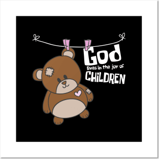 'God Lives In The Joy Of Children' Awesome Family Love Shirt Posters and Art